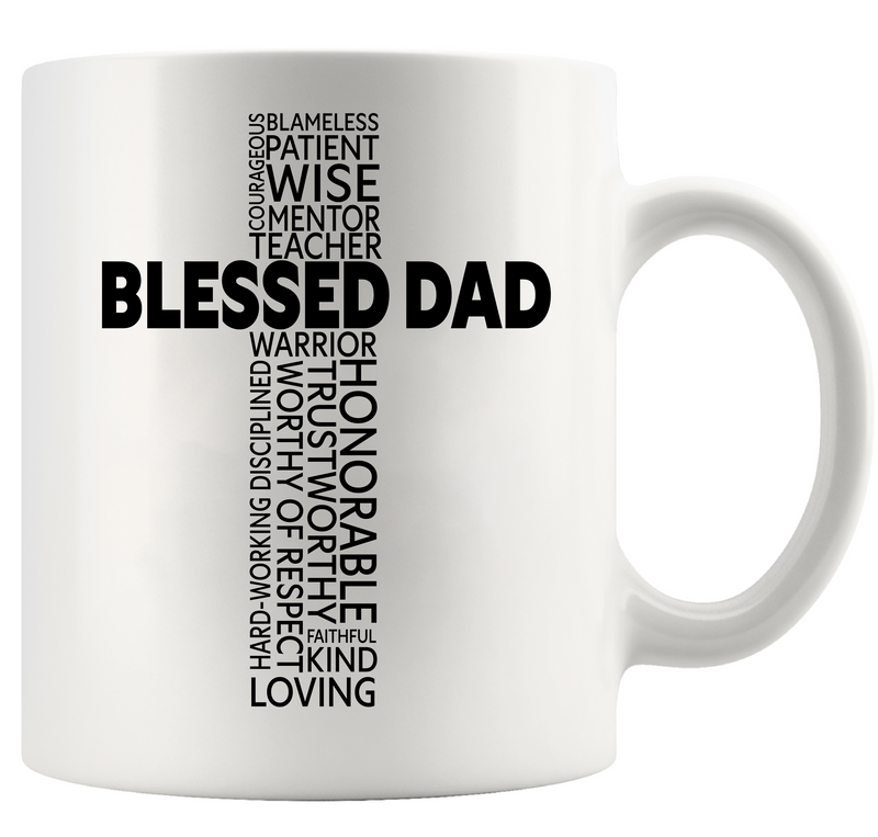 Blessed Dad Ceramic Mug 11 oz White