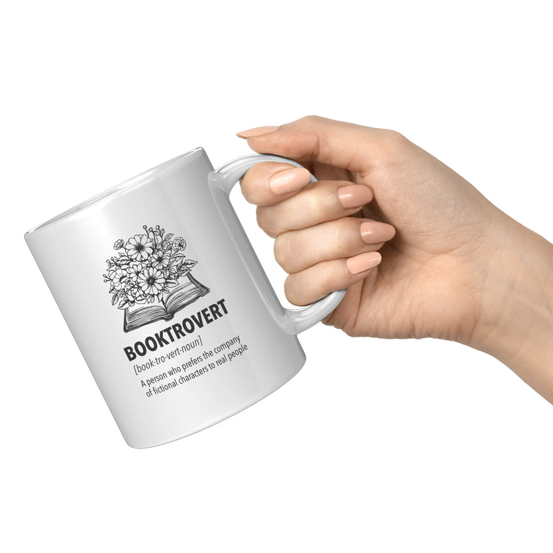 Booktrovert Book Lover Gifts Coffee Mug 11oz White.
