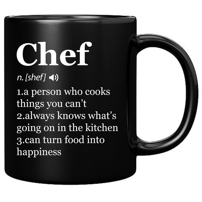 Chef Definition Ceramic Mug 11 oz Black