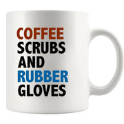 Coffee Scrubs And Rubber Gloves Ceramic Mug 11 oz White - Panvola