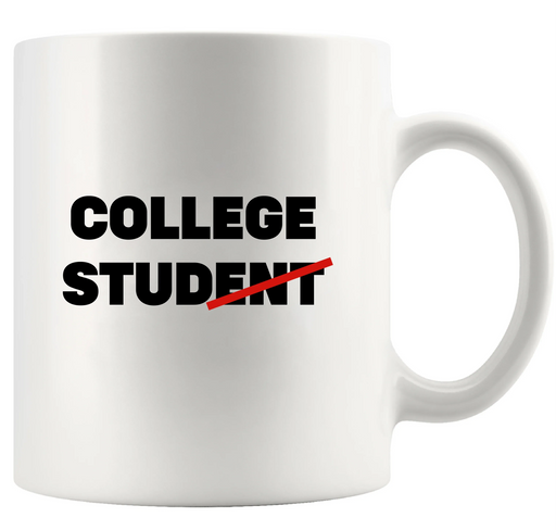 College Stud Student Ceramic Mug 11 oz White - Panvola