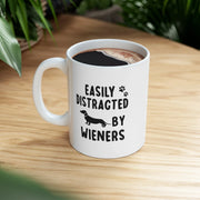 Personalized Easily Distracted By Wieners Ceramic Mug 11 oz White - Panvola