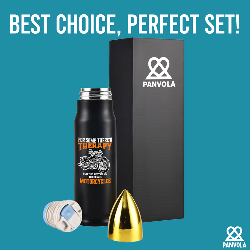 Panvola Therapy Is Expensive Wind Is Free Motorcycle Bullet Tumbler 17oz Black