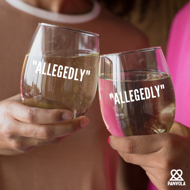 Allegedly Lawyers Gift  Wine Glass 17 oz