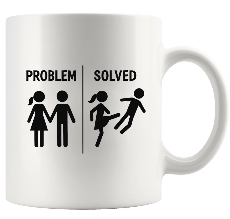 Divorce Problem Solved Ceramic Mug 11 oz White