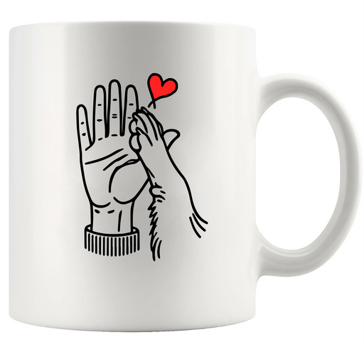 Dog And People Punch Hand Ceramic Mug 11 oz White - Panvola