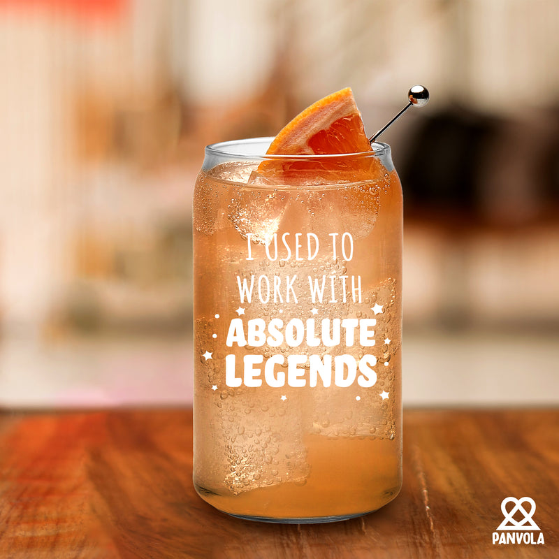 I Used To Work With Absolute Legend Glass Cup with Bamboo Lids and Straw