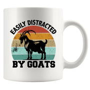Easily Distracted By Goats Ceramic Mug 11 oz White - Panvola