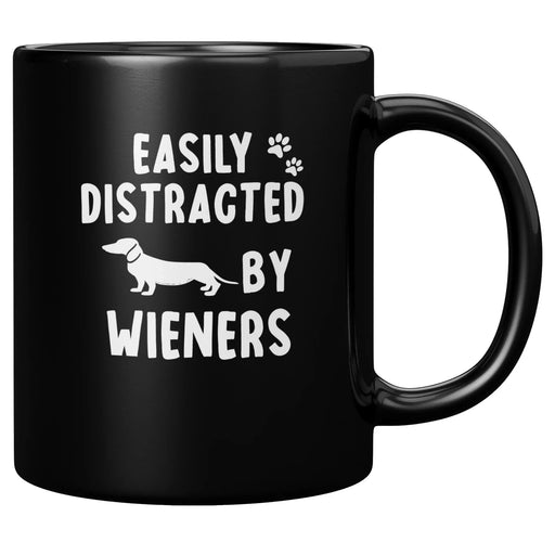 Easily Distracted By Wieners Ceramic Mug 11 oz Black - Panvola