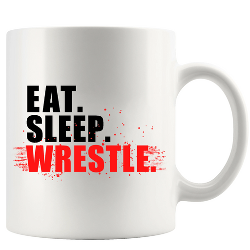 Eat Sleep Wrestle Ceramic Mug 11 oz White - Panvola