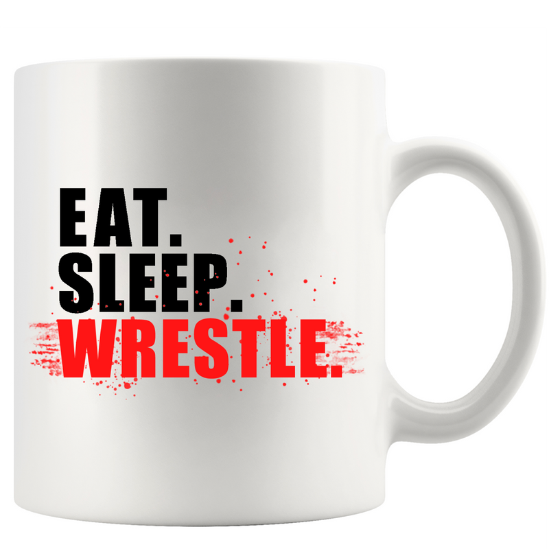 Eat Sleep Wrestle Ceramic Mug 11 oz White