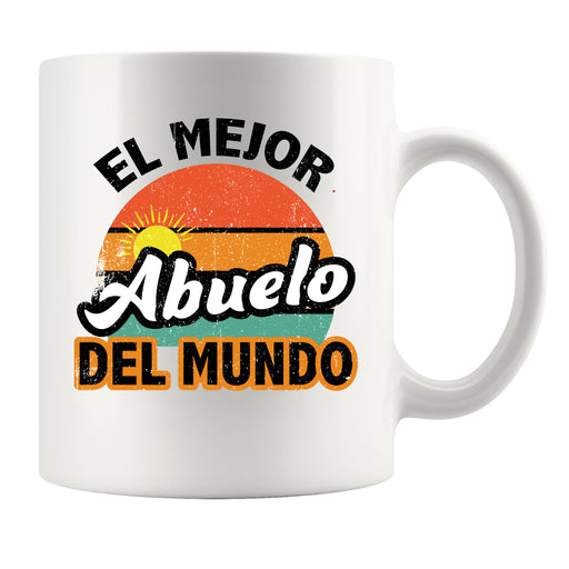 El Mejor Abuelo Del Mundo Grandpa Gifts Ceramic Mug 11oz White.