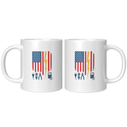 Electrician US Flag Tools for Electricians Ceramic Mug 11 oz White - Panvola