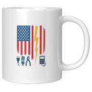 Electrician US Flag Tools for Electricians Ceramic Mug 11 oz White - Panvola