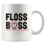 Floss Boss Dentist Ceramic Mug 11oz White.