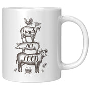 Friends Not Food Vegan Gift for Vegetarian Friends Coffee Mug 11 oz - Panvola