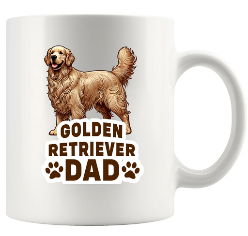 Golden Retriever Dad Ceramic Mug 11 oz White - Panvola