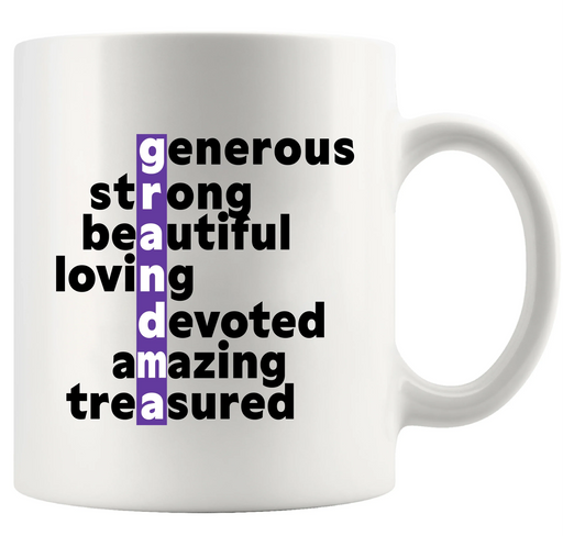 Grandma Abbreviation Ceramic Mug 11 oz White - Panvola