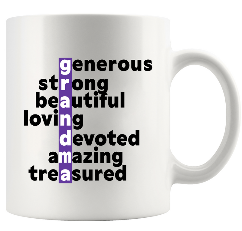 Grandma Abbreviation Ceramic Mug 11 oz White