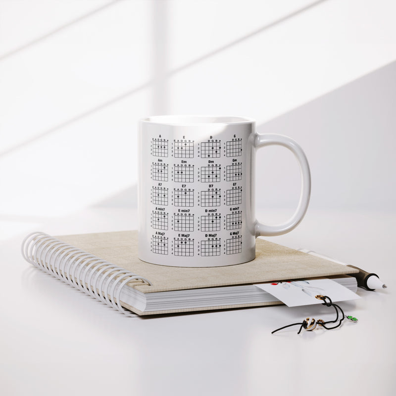 Guitar Code Mug Guitarist Ceramic Mug 11 oz White