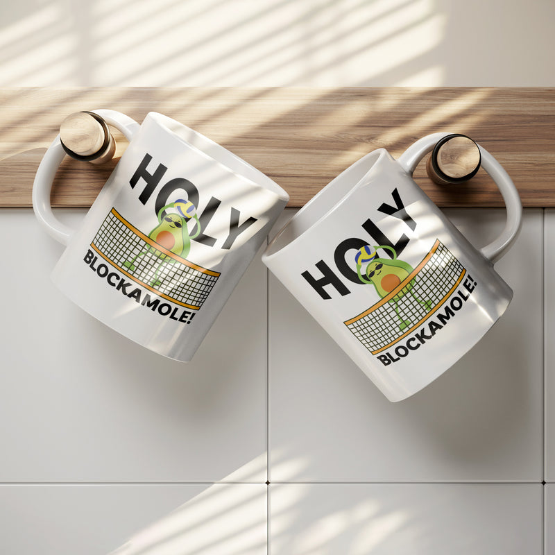 Holy Blockamole Volleyball Ceramic Mug 11 oz White