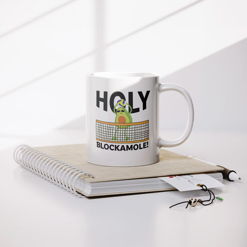 Holy Blockamole Volleyball Ceramic Mug 11 oz White