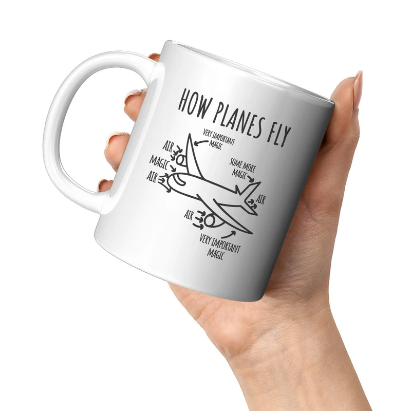 How Airplanes Fly Very Important Magic Pilot Engineer Coffee Mug 11 oz - Panvola
