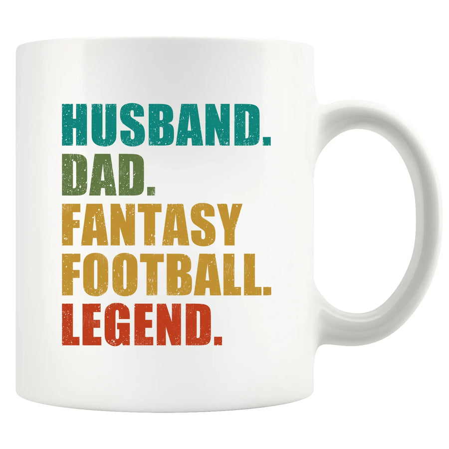 Husband Dad Fantasy Football Legend Ceramic Mug 11 oz White