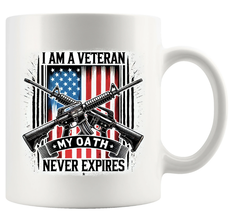 I Am A Veteran My Oath Never Expires Ceramic Mug 11 oz White - Panvola