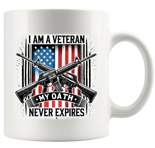 I Am A Veteran My Oath Never Expires Ceramic Mug 11 oz White - Panvola