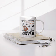 I Might Look Like I'm Listening To You But In My Head I'm Playing My Guitar Ceramic Mug 11 oz White - Panvola