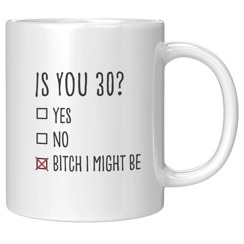 Is You 30 Ceramic Mug 11 oz White - Panvola