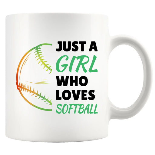 Just A Girl Who Loves Softball Ceramic Mug 11 oz White - Panvola