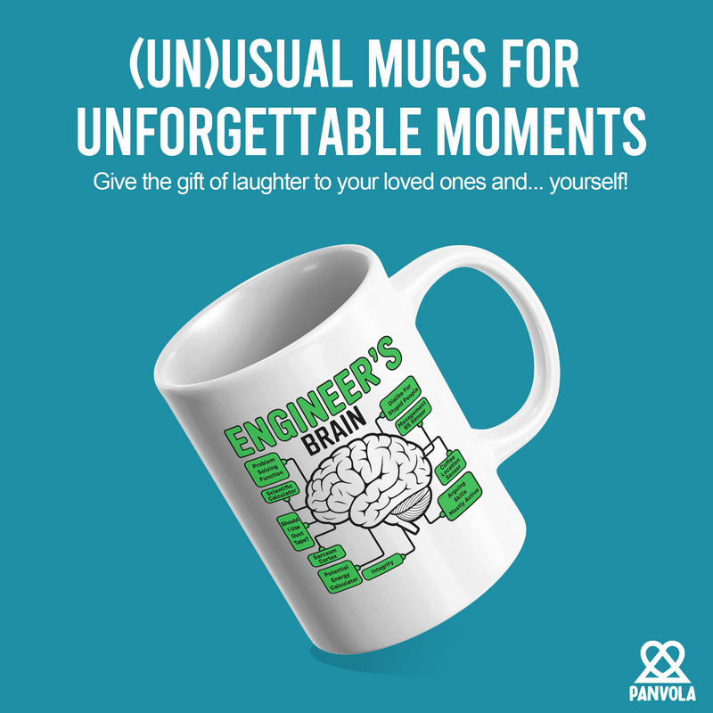 Panvola Engineer's Brain Ceramic Mug 11oz White