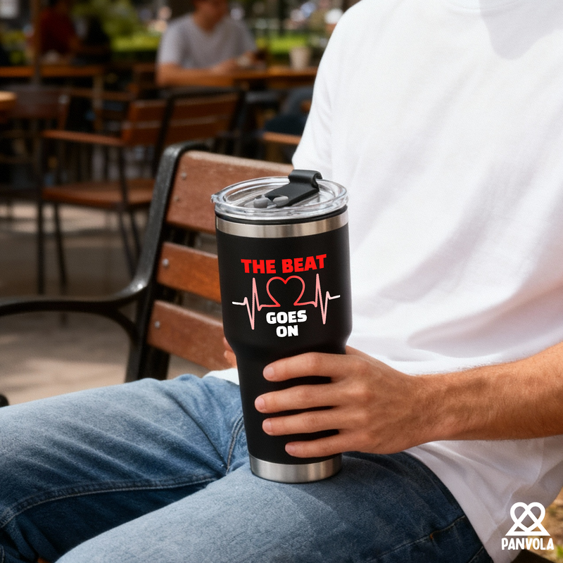 Panvola The Beat Goes On Heart Surgery Gifts Tumbler