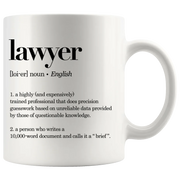 Lawyer Definition Mug Law Student Coffee Cup 11oz White - Panvola