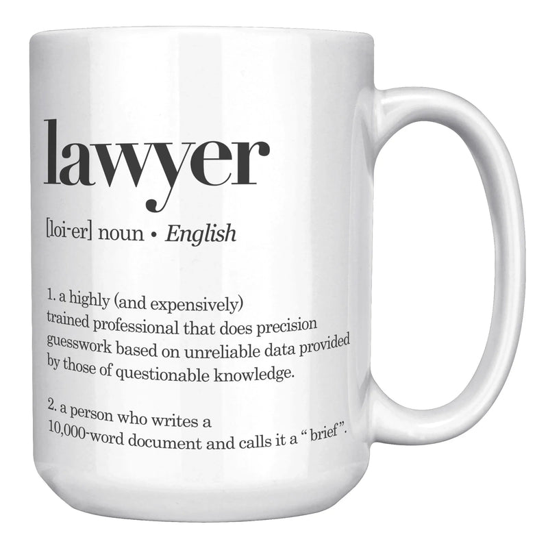 Lawyer Definition Mug 15 oz White - Panvola