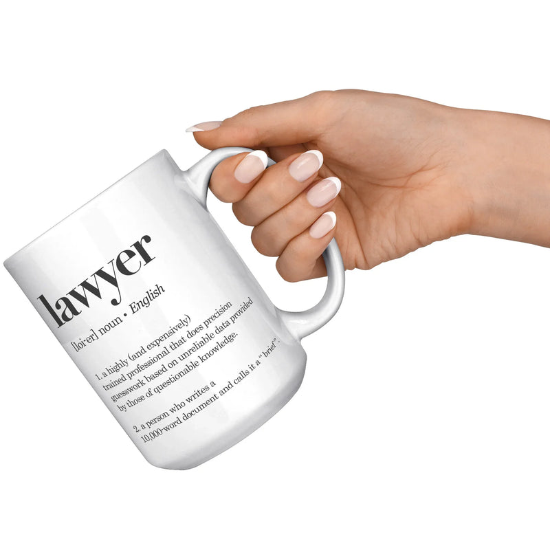 Lawyer Definition Mug 15 oz White - Panvola