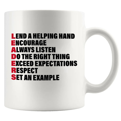 Leaders Acronym Ceramic Mug 11 oz White - Panvola