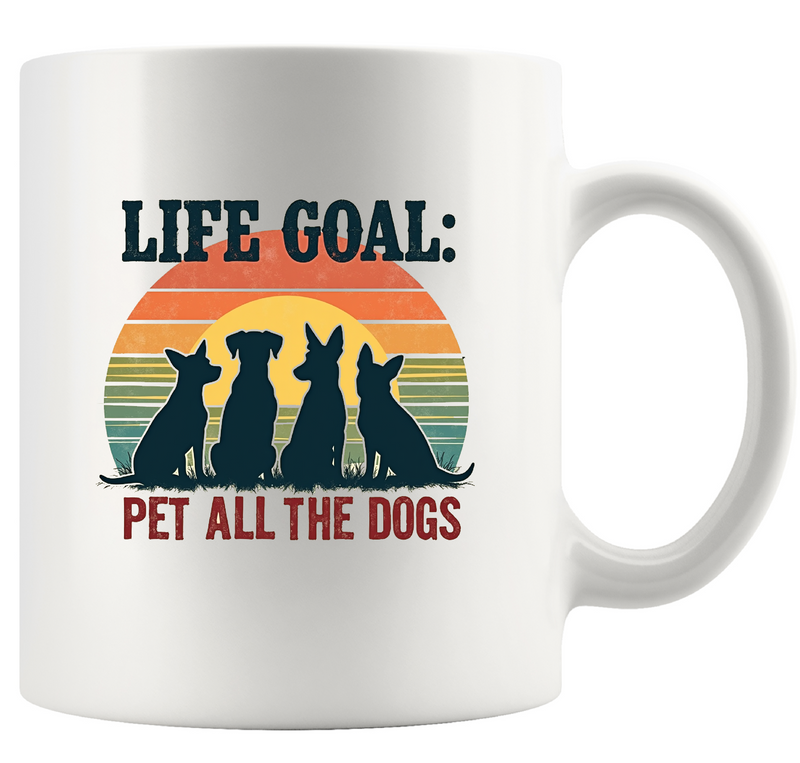 Life Goal Pet All The Dogs Ceramic Mug 11 oz White