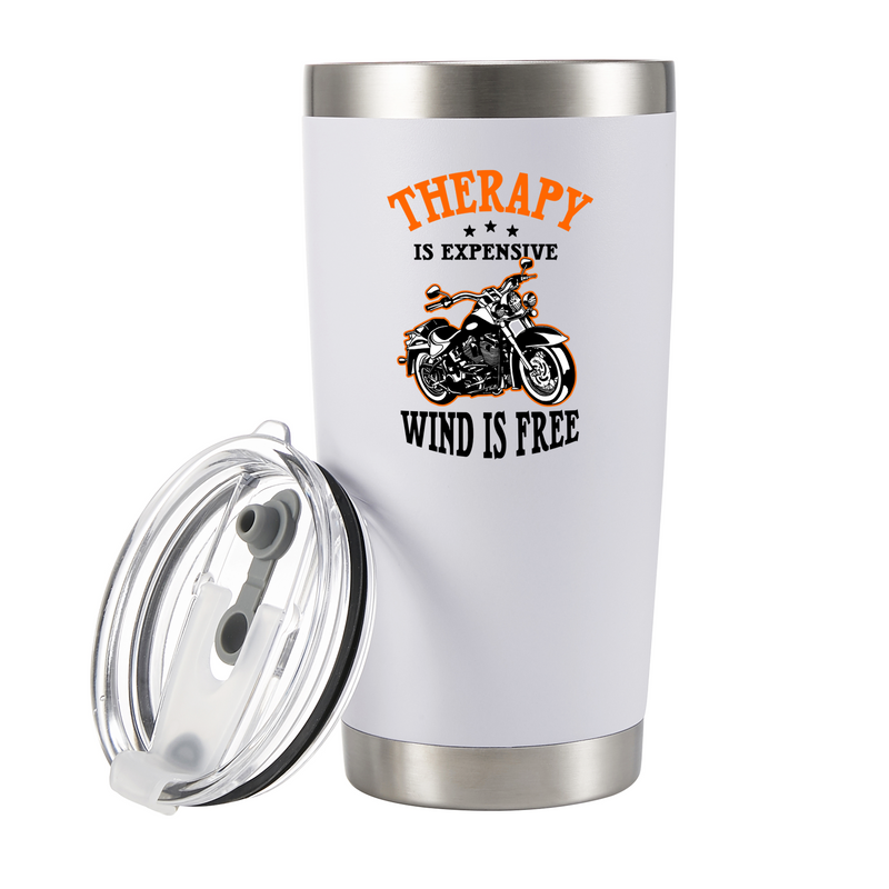 Panvola Therapy Is Expensive Wind Is Free Motorcycle Gift Tumbler