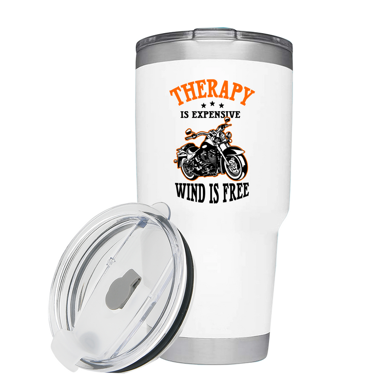 Panvola Therapy Is Expensive Wind Is Free Motorcycle Gift Tumbler