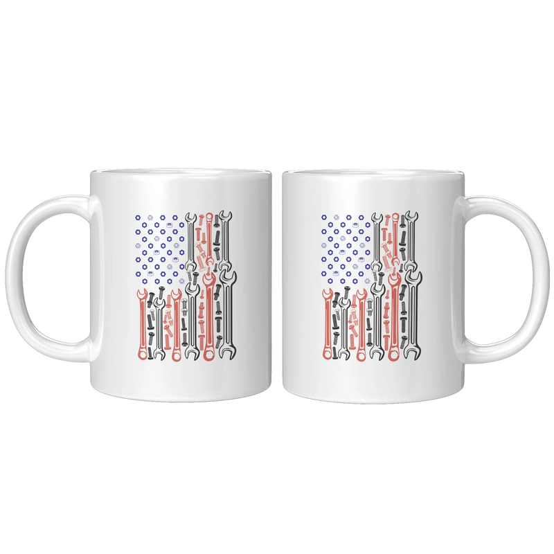 Mechanic Flag Ceramic Mug 11 oz White - Panvola
