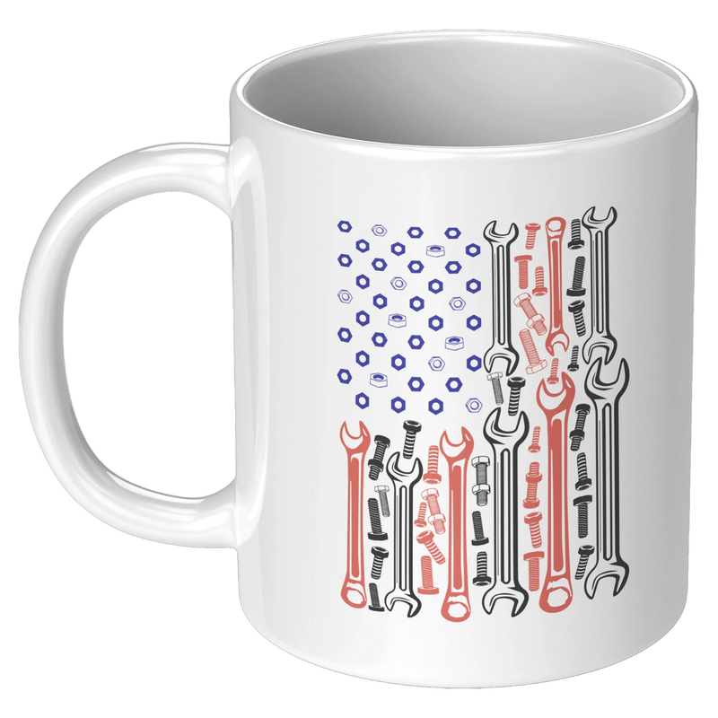 Mechanic Flag Ceramic Mug 11 oz White - Panvola