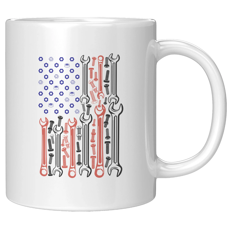 Mechanic Flag Ceramic Mug 11 oz White - Panvola