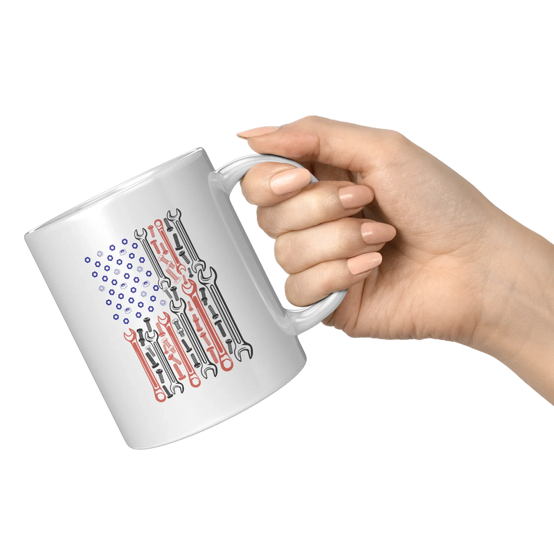 Mechanic Flag Ceramic Mug 11 oz White - Panvola