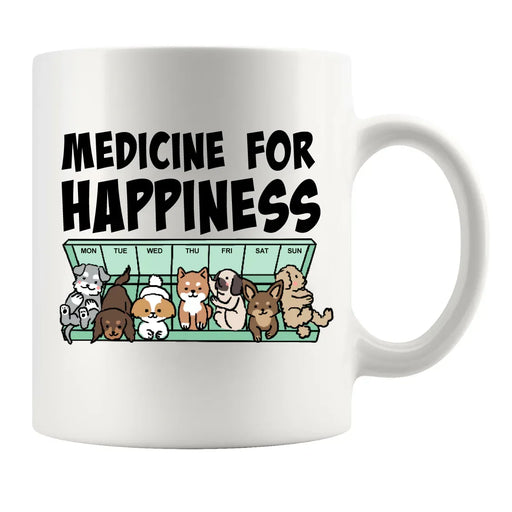 Medicine For Happiness Ceramic Mug 11 oz White - Panvola