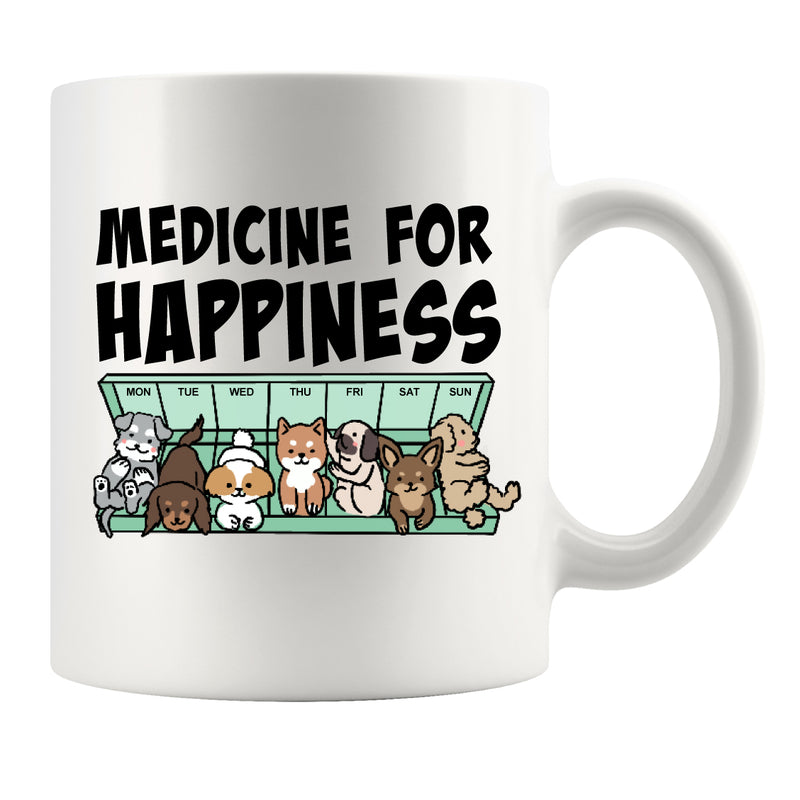 Medicine For Happiness Ceramic Mug 11 oz White