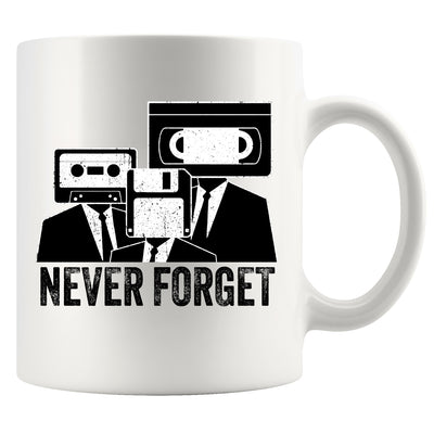 Never Forget Cassette Tape VHS Ceramic Mug 11 oz White