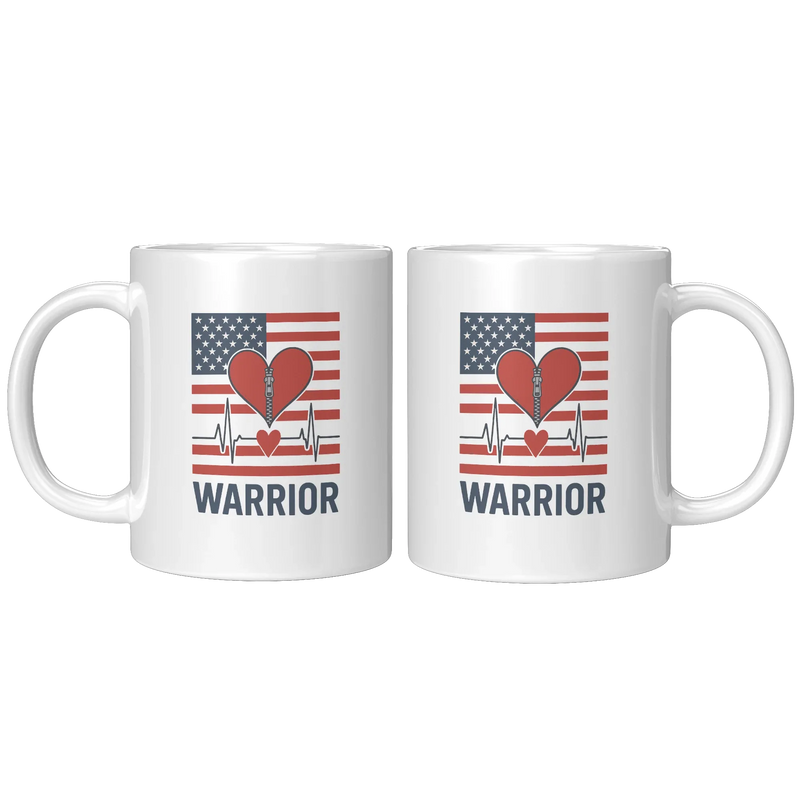 Open Heart Surgery Warrior Ceramic Mug 11 oz White - Panvola